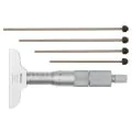 Mitutoyo 129-111 Interchangeable Rod Depth Micrometer, Range 0-100mm, Graduation 0.01mm, Base 63.5x16mm