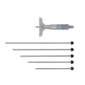 Mitutoyo 129-128 Interchangeable Rod Depth Micrometer, Range 0-6", Graduation 0.001", Base 2.5x.63"