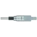 Mitutoyo 150-190 Carbide-Tipped Medium Micrometer Head, Range 0-25mm, Graduation 0.001mm, Plain Stem, With vernier
