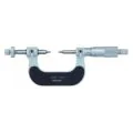 Mitutoyo 124-173 Interchangeable Anvil Gear Tooth Micrometer, Range 0-25mm, Graduation 0.01mm