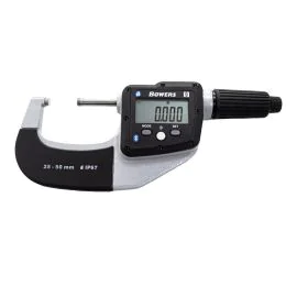 Bowers DM050 DigiMic Digital External Micrometer, Range 25-50mm, Resolution 0.001mm, IP67, Bluetooth