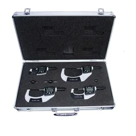 Bowers DMSET100 DigiMic Digital External Micrometer Set, Range 0-100mm, Resolution 0.001mm, 4 Micrometers, IP67, Bluetooth