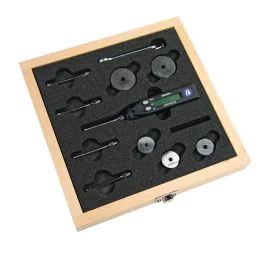 Bowers SMG001M MicroGauge 2-Point Digital Bore Gauge Set, Range 0.95-1.55mm, Resolution 0.001mm, 5 Heads, with Setting Rings