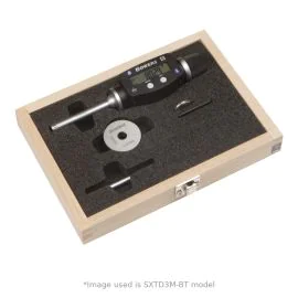Bowers SXTD3I-BT XT Digital Bore Micrometer Set, Range 1/4-3/8", Resolution 0.00005", 2 Heads, Bluetooth, with Setting Ring