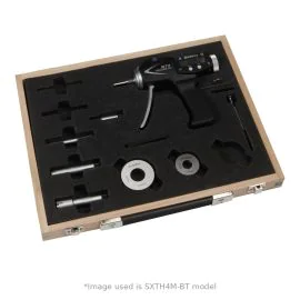 Bowers SXTH4I-BT XTH Digital Pistol Grip Bore Micrometer Set, Range 3/8-3/4", Resolution 0.00005", 3 Heads, Bluetooth, with Setting Rings