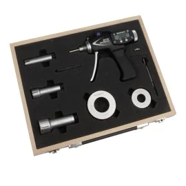 Bowers SXTH5M-BT XTH Digital Pistol Grip Bore Micrometer Set, Range 20-50mm, Resolution 0.001mm, 3 Heads, Bluetooth, with Setting Rings