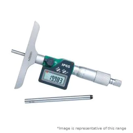 Insize 3540-100WL Wireless Digital Depth Micrometer, Range 0-100mm, Resolution 0.001mm, Base 101.5x17mm