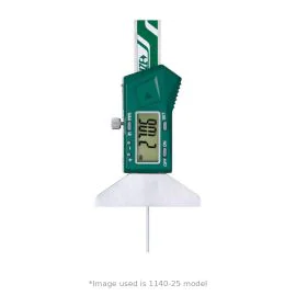 Insize 1140-100 Mini Digital Depth Gauge with Round Bar, Range 0-100mm, Resolution 0.01mm