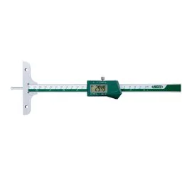 Insize 1148-120 Digital Depth Gauge with Round Depth Bar, Range 0-120mm, Resolution 0.01mm