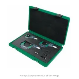 Insize 3102-1004A Digital Outside Micrometer Set (Basic Type, with Data Output), Range 0-100mm, Resolution 0.001mm
