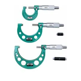 Insize 3203-33A Outside Micrometer Set, Range 0-3", Graduation .0001"