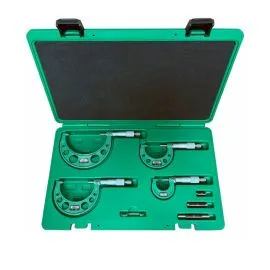 Insize 3203-44A Outside Micrometer Set, Range 0-4", Graduation .0001"