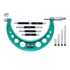 Insize 3206-200A Outside Micrometer with Interchangeable Anvils, Range 100-200mm, Graduation 0.01mm