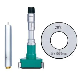 Insize 3227-100 Three Points Internal Micrometer (With Setting Ring), Range 87-100mm, Graduation 0.005mm