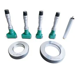 Insize 3227-1004 Three Points Internal Micrometer Set (With Setting Rings), Range 50-100mm, Graduation 0.005mm