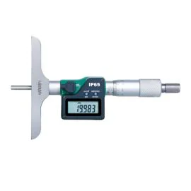 Insize 3540-25 Digital Depth Micrometer, Range 0-25mm, Resolution 0.001mm, Base 101.5x17mm