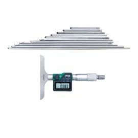 Insize 3540-300 Digital Depth Micrometer, Range 0-300mm, Resolution 0.001mm, Base 101.5x17mm