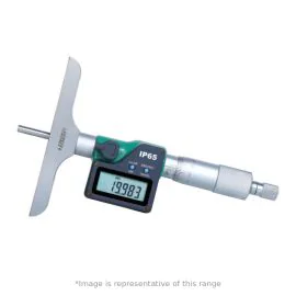 Insize 3540-B100 Digital Depth Micrometer, Range 0-100mm, Resolution 0.001mm, Base 63x17mm