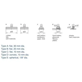 Käfer Contact Points Form E (Upper and Lower), Ø1/8" (3.2 mm), for Thickness Gauges