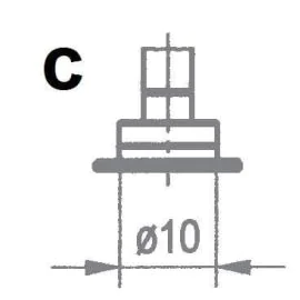 Käfer Contact Points Form C (Upper and Lower), Ø10 mm flat, for Thickness Gauges