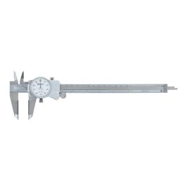 Mitutoyo 505-739 Dial Caliper ID/OD Carbide Tipped Jaws, Range 0-8"