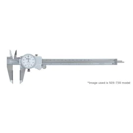 Mitutoyo 505-748 Dial Caliper ID/OD Carbide Tipped Jaws, Range 0-12"