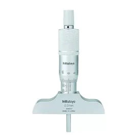 Mitutoyo 128-101 Depth Micrometer, Range 0-25mm, Graduation 0.01mm, Base 63.5x16mm
