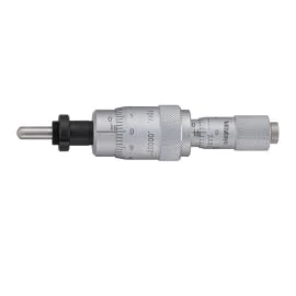 Mitutoyo 110-504-10 Differential Screw Micrometer Head, Range 0-0.5", Graduation 0.00002", Locknut Stem, Spherical Spindle, Dual scales