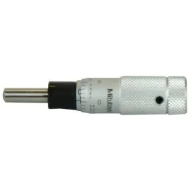 Mitutoyo 148-851 Adjustable Thimble Small Micrometer Head, Range 0-0.5", Graduation 0.001", Plain Stem, Spherical Spindle