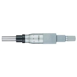 Mitutoyo 153-201 Non-Rotating Spindle Micrometer Head, Range 0-25mm, Graduation 0.01mm, Plain Stem, With ratchet stop