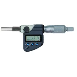 Mitutoyo 350-351-30 Digimatic Micrometer Head, Range 0-25mm, Resolution 0.001mm, Plain Stem, Flat Spindle