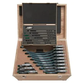 Mitutoyo 103-905-10 Outside Micrometer Set, Range 0-12", 12 Pieces, Graduation 0.001"