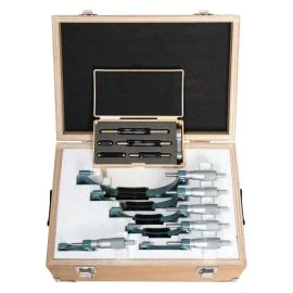 Mitutoyo 103-913-50 Outside Micrometer Set, Range 0-150mm, 6 Pieces, Graduation 0.01mm
