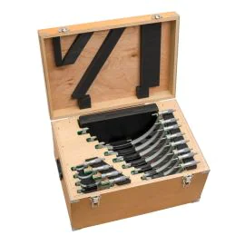 Mitutoyo 103-914-50 Outside Micrometer Set, Range 0-300mm, 12 Pieces, Graduation 0.01mm