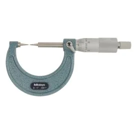 Mitutoyo 112-189 Point Micrometer, Range 0-1", Graduation 0.001", 15°
