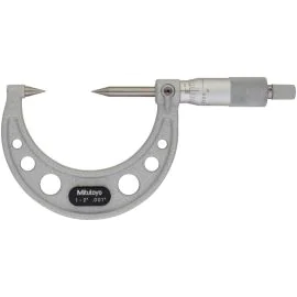 Mitutoyo 112-226 Point Micrometer, Range 1-2", Graduation 0.001", 30°