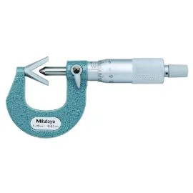 Mitutoyo 114-101 Three-Flute V-Anvil Micrometer, Range 1-15mm, Graduation 0.01mm, Grooved