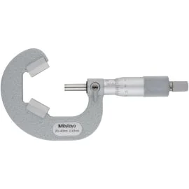 Mitutoyo 114-103 Three-Flute V-Anvil Micrometer, Range 25-40mm, Graduation 0.01mm