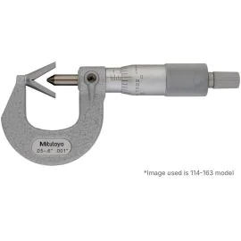 Mitutoyo 114-113 Three-Flute V-Anvil Micrometer, Range 1-1.6", Graduation 0.0001"