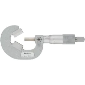 Mitutoyo 114-162 Three-Flute V-Anvil Micrometer, Range 10-25mm, Graduation 0.01mm