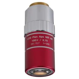 Mitutoyo 378-870-15 LCD Plan Apo NIR HR (t = 0.7 mm) 100X Objective, NA 0.70, WD 9.87mm