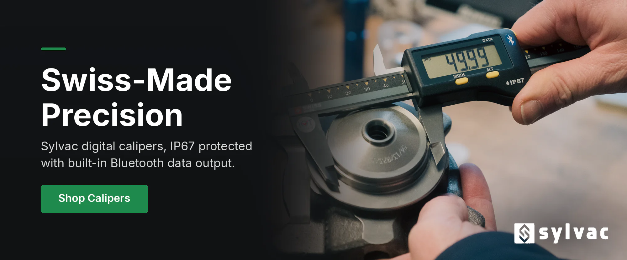 Sylvac Swiss-made digital calipers, IP67 protected with Bluetooth data output. Shop calipers.
